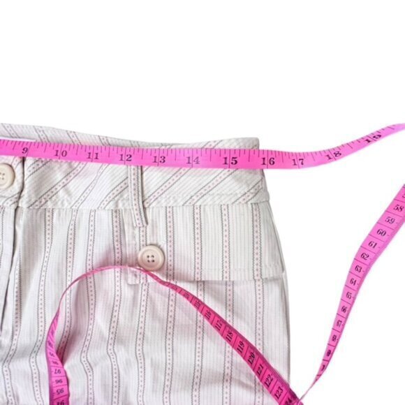 Women's Modern Cuffed Crop Pants ANN TAYLOR LOFT Size 8 NWT Striped Embroidered - Picture 5 of 11